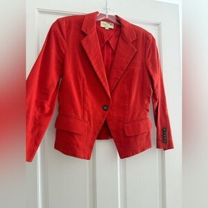 Elizabeth and James Red Blazer with Notched Lapels and Tailored Fit